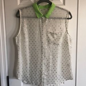 Sheer top with silver detail